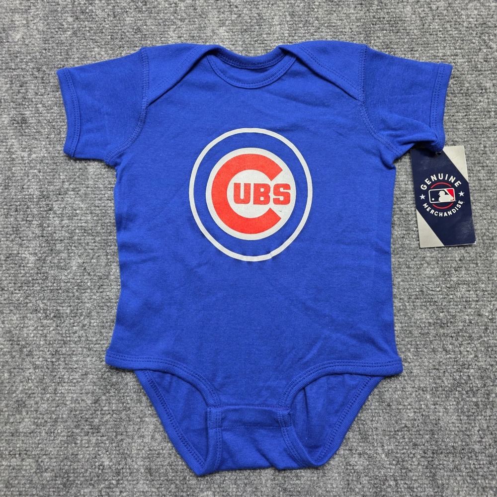 Outerstuff Chicago Cubs MLB Baby Bodysuit Blue 6-9M Primary Logo SS Creeper NEW